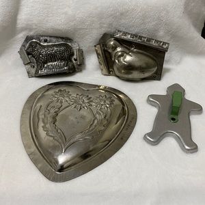 Antique chocolate molds and cookie cutter